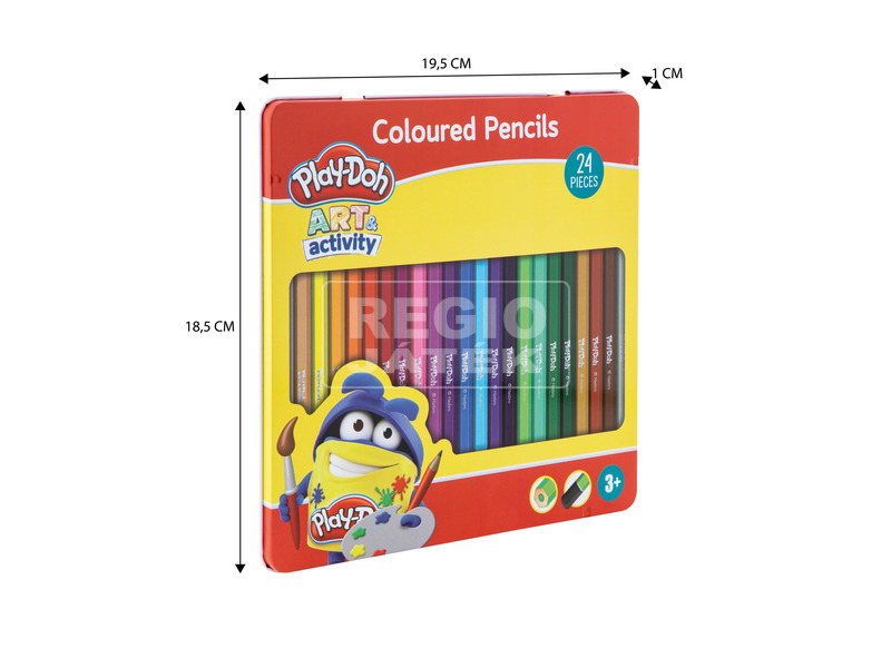 Play-Doh - 24 színes ceruza fémdobozban kép nagyítása
