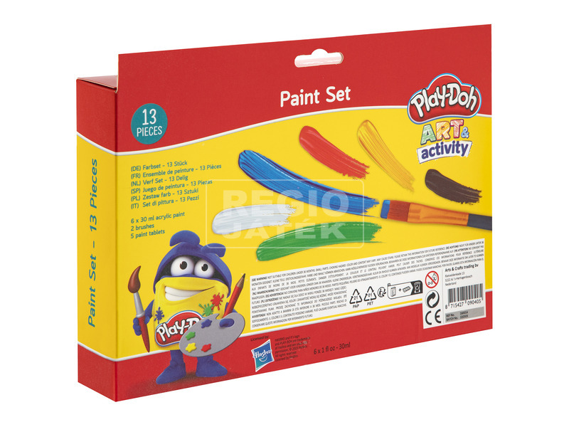 Play-Doh - Festékkészlet, 6 x 30 ml akrilfesték + 2 ecset + 5 vízfesték kép nagyítása