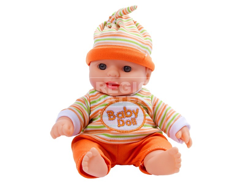Játékbaba csíkos ruhában - 19 cm, többféle kép nagyítása