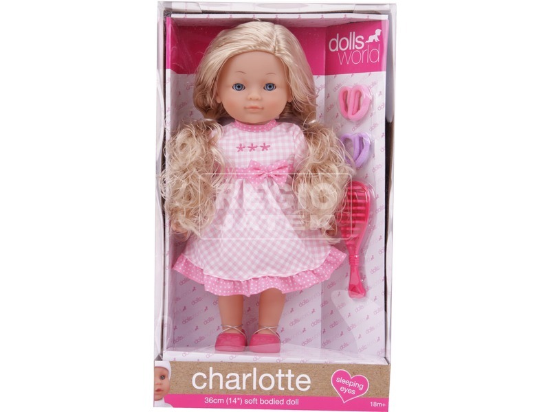 Charlotte fésülhető puha baba kiegészítőkkel - 36 cm
