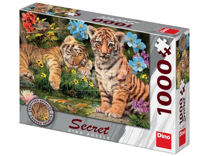 Puzzle 1000 pcs, titkos - Tigriskölykök kép nagyítása