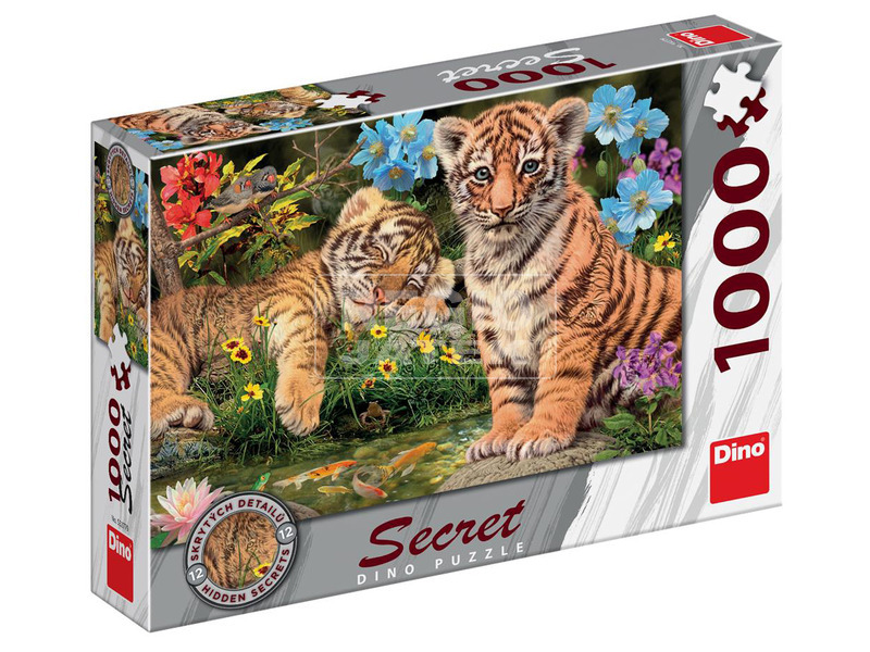 Puzzle 1000 pcs, titkos - Tigriskölykök kép nagyítása