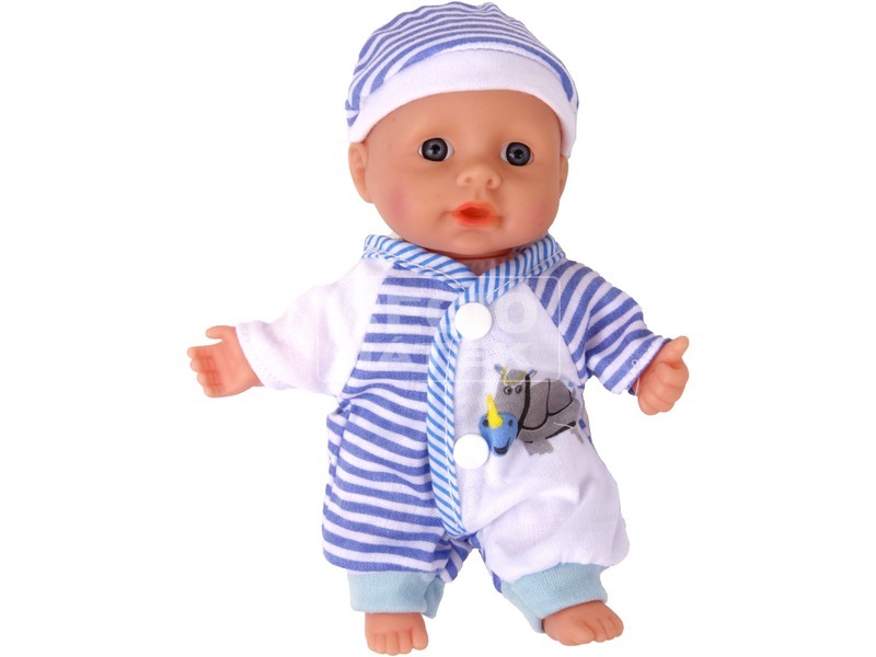 Játékbaba csíkos pizsamában - 20 cm, többféle kép nagyítása