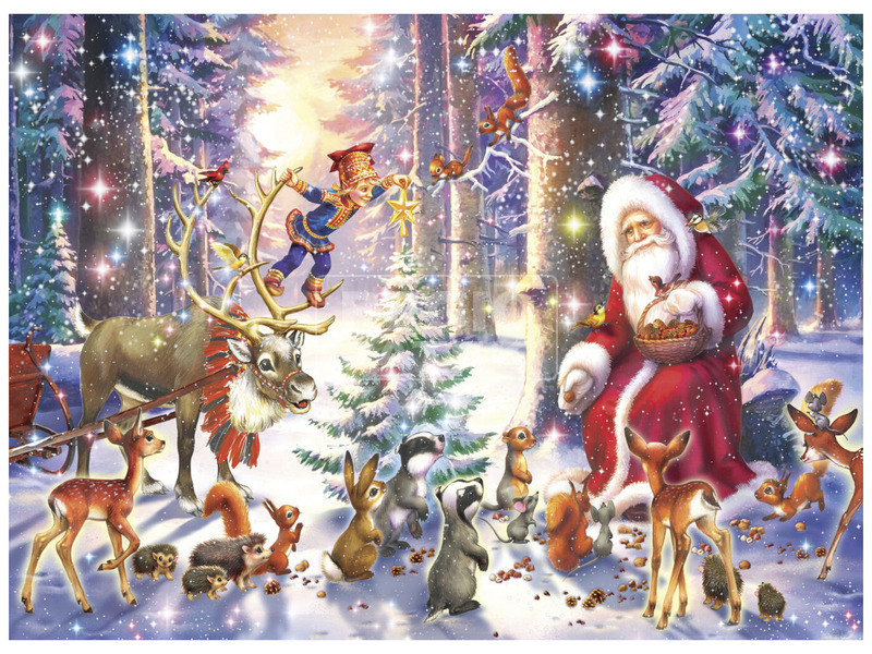 Ravensburger: Puzzle 100 db - Erdei karácsony kép nagyítása