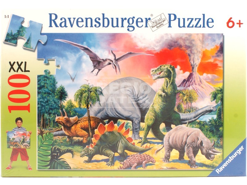 Puzzle 100 db - Hatalmas dinoszauruszok kép nagyítása