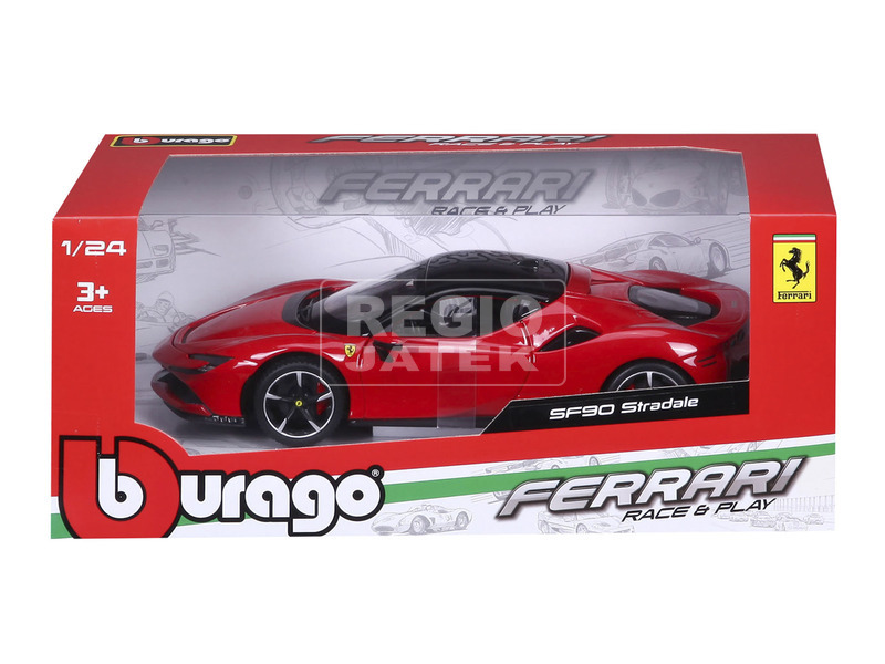 Bburago 1 /18 versenyautó - Ferrari R&P - Ferrari SF90 Stradale állvány nélkül kép nagyítása