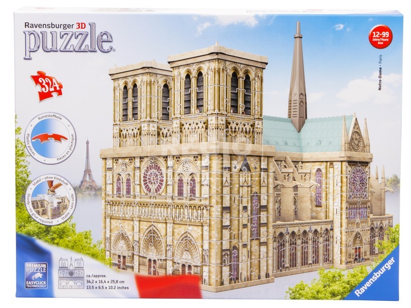 Puzzle 3D Ravensburger Notre Dame | Modellino Da Costruire 324 Pezzi