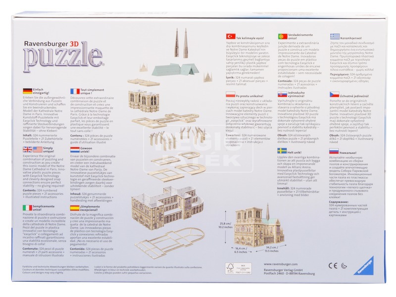 Puzzle 3D Ravensburger Notre Dame | Modellino Da Costruire 324 Pezzi