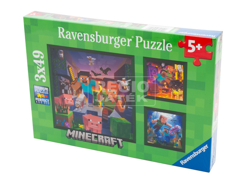 Puzzle 3x49 db - Minecraft Biomák kép nagyítása