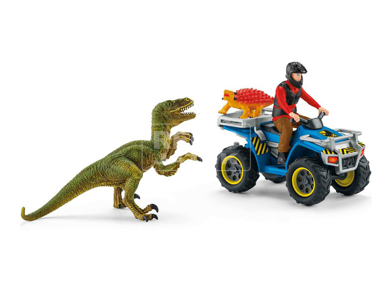 Schleich Menekülés quaddal a velociraptor elől kép nagyítása