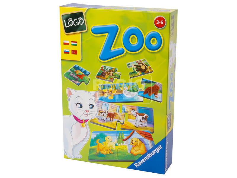 Ravensburger Logo Zoo állatok és kölykeik társasjáték kép nagyítása