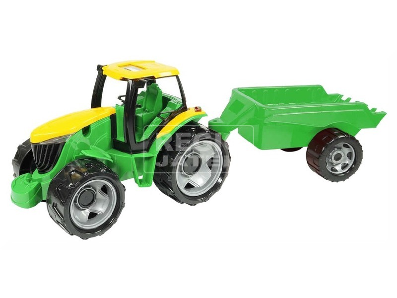 Óriás traktor utánfutóval - zöld, 94 cm kép nagyítása