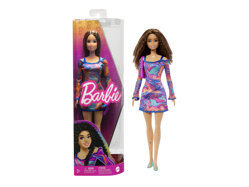 Barbie fashionista barátnők színes márványos ruhában REGIO
