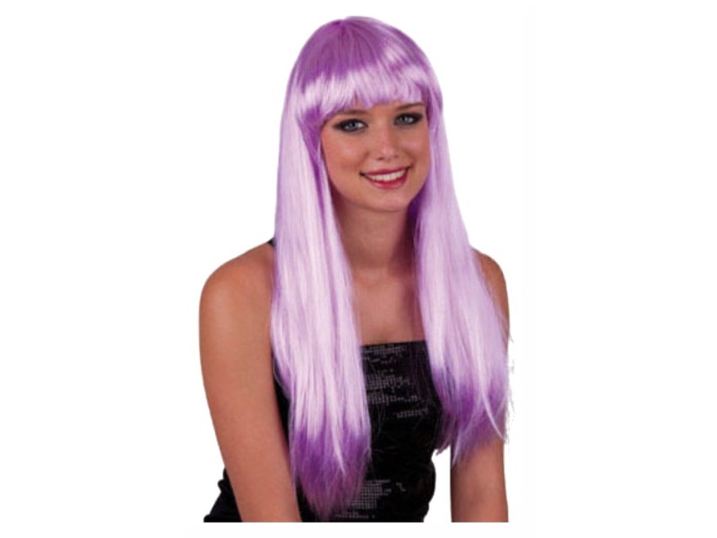 Hosszú haj paróka - lila, univerzális méret