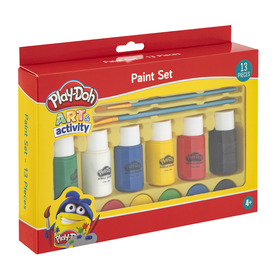 Play-Doh - Festékkészlet, 6 x 30 ml akrilfesték + 2 ecset + 5 vízfesték