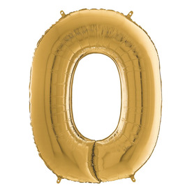 Héliumos fólia lufi, 0-as szám, 65 cm, arany