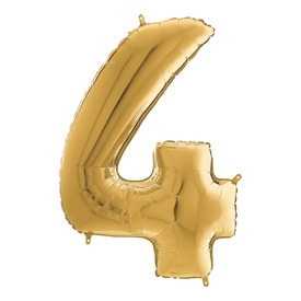 Héliumos fólia lufi, 4-es szám, 65 cm, arany