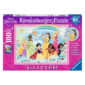 Ravensburger Puzzle 100 db - Disney Hercegnők-csillámos puzzle