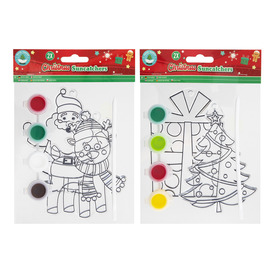 Karácsonyi ablak dekoráció, 2 db /csomag, 4 festék, ecset, 2 féle