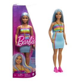 Barbie 65. Évfordulós baba szivárványos topban