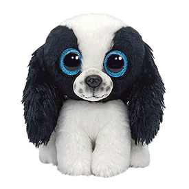BOOS plüss figura SISSY, 15 cm - fekete /fehér kutya