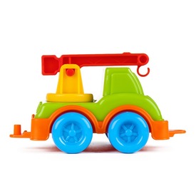 Műanyag darus teherautó - zöld, 11 cm