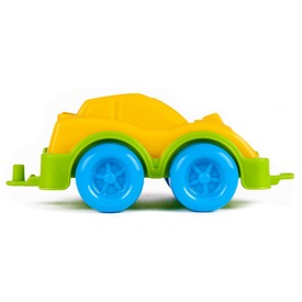 Műanyag sportautó - sárga, 11 cm