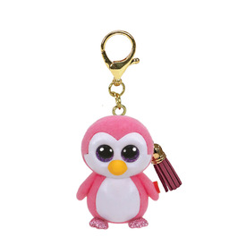 TY: Mini Boos clip műanyag figura GLIDER - rózsaszín pingvin