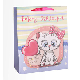 Papírtasak szülinapos, cicás 1823