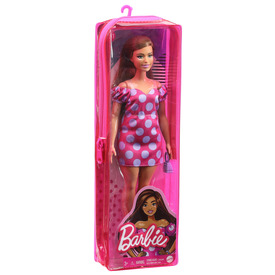 Barbie fashionista divatbaba - pöttyös ruhában