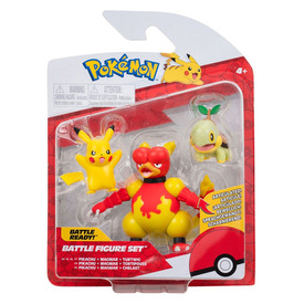 Pokemon 3 db-os figura Turtwig, Pikachu, Magmar