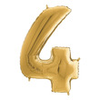 02970 - Héliumos fólia lufi, 4-es szám, 65 cm, arany