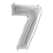 03024 - Héliumos fólia lufi, 7-es szám, 65 cm, ezüst