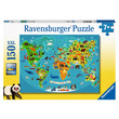 03854 - Ravensburger Puzzle 150 db - Állatos világtérkép