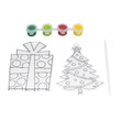 Karácsonyi ablak dekoráció, 2 db /csomag, 4 festék, ecset, 2 féle kép nagyítása