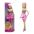 08547 - Barbie 65. Évfordulós baba fekete-fehér csíkos ruhában