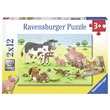 09118 - Ravensburger Boldog állatcsaládok 2 x 12 darabos puzzle