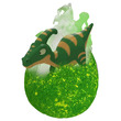 Inkee, vegan fürdőgolyó csomag dino figurával barack aromájú kép nagyítása