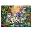 Puzzle 1000 db - Fehér tigriscsalád kép nagyítása