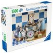 Puzzle 1500 db - Kismacskák a konyhában kép nagyítása