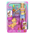 Barbie kutyasétáltó görkoris szett - szőke baba kép nagyítása