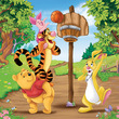 Puzzle 3x49 db - Micimackó sportos napja kép nagyítása