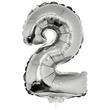 66224 - Számos lufi - 2, ezüst, 42 cm