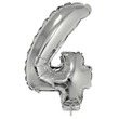 66228 - Számos lufi - 4, ezüst, 42 cm