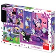 67312 - Dino Egy nap Minnie egérrel 3 x 55 darabos puzzle